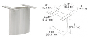 CRL Brushed Stainless Vertical 6" Steel Support