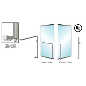 CRL-Blumcraft® Brushed Stainless Right Hand Reverse 1301 Door 3/4" Top Rail Mount Keyed Access "K" Exterior Bottom Secured Panic Handle