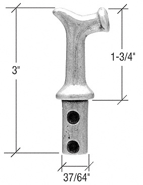 CRL Satin Brushed Transom Pole Hook - Male