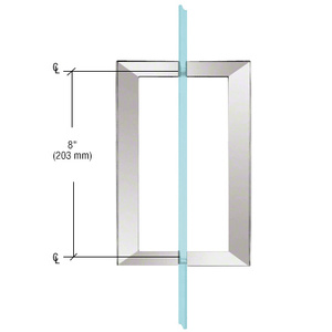 CRL Polished Chrome 8" x 8" SQ Series Square Tubing Back-to-Back Pull Handles