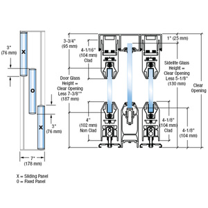 CRL Polished Brass SSR Bottom Rolling Sliding Door System XOX