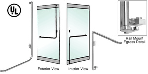 CRL-Blumcraft® Polished Stainless Left Hand Reverse Rail Mount Keyed Access "D" Exterior Bottom Securing Electronic Egress Control Handle