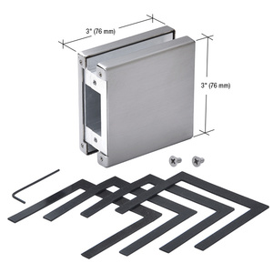 CRL Brushed Stainless Anodized AMR900 Series Glass Mounted Patch Lock Keeper