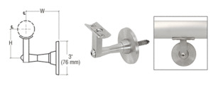 CRL Brushed Stainless Manhattan Series Wall Mounted Hand Rail Bracket