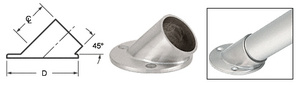 CRL Brushed Stainless 45 Degree Angle Flange for 1-1/2" Tubing