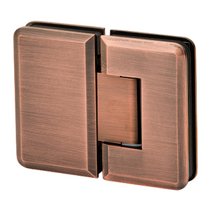 Polished Copper 180° Glass-to-Glass Adjustable Premier Series Hinge