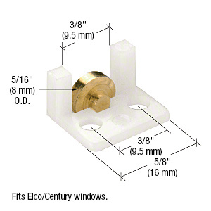 CRL Sliding Window Roller with 5/16" Brass Wheel for Elco/Century Windows