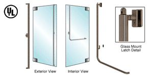 CRL-Blumcraft® Oil Rubbed Bronze Left Hand Reverse Glass Mount Keyed Access "F" Exterior, Top Securing Panic Handle