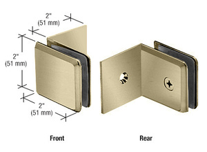 CRL Brushed Bronze Fixed Panel Beveled Clamp With Large Leg