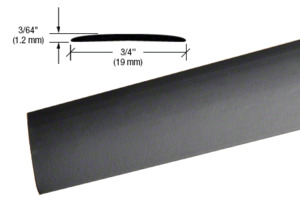 CRL Matte Black PVC 3/4" Flat with Pre-Applied Tape - 95"