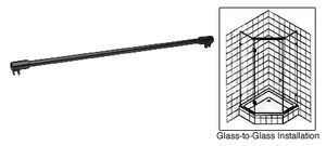 CRL Matte Black 39" Sleeve-Over Glass-To-Glass Support Bar for 3/8" to 1/2" Thick Glass
