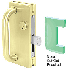 CRL Polished Brass 4" x 10" Custom Non-Handed Center Lock With Deadthrow Latch