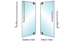 CRL-Blumcraft® Brushed Stainless Right Hand Swing Glass Mount 160 Series 'H' Exterior Dummy Handle