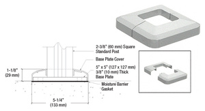 CRL Metallic Silver Base Plate Cover