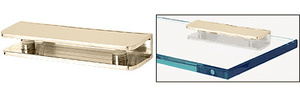 CRL Polished Brass Rectangular Interior Shower Shelf Clamp