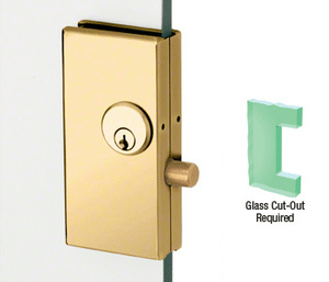 CRL Polished Brass 2-3/4" x 5-5/8" Deadthrow Low Profile Center Lock