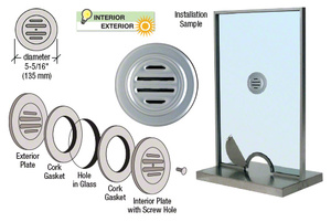 CRL Satin Anodized Aluminum 5-5/16" No-Draft Speak-Thru