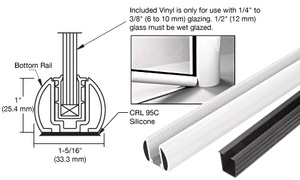 CRL Sky White AWS 72" Bottom Rail Kit With Rigid Glazing Vinyl
