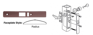 CRL Dark Bronze Radius Faceplate for DL2140 Deadlatch Locks