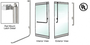 CRL-Blumcraft® Polished Stainless Right Hand Reverse Rail Mount Keyed Access "J" Exterior, Top Securing Panic Handle