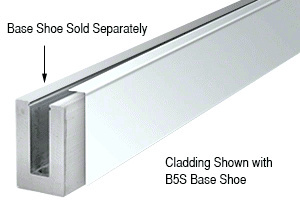CRL 316 Polished Stainless 120" Straight Cladding for B5S Series Standard Square Aluminum Base Shoe