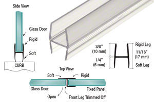 CRL Soft Fin 'H' Wipe for 3/8" Glass- Softer Durometer