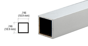CRL Satin Anodized 3/4" Square Tube Extrusion