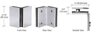 CRL Brushed Satin Chrome Geneva Series Glass-to-Glass Bracket