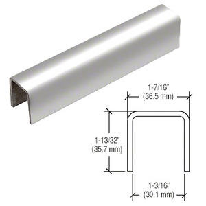 CRL 316 Polished Stainless U-Channel Cap for 21.52 mm Glass- 3 m Long