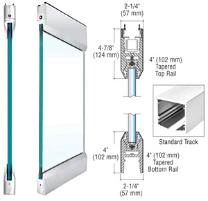 CRL Polished Stainless Type 1 Standard SPS with 4" Tapered Rails Top and Bottom