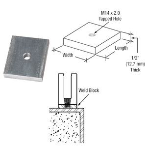 CRL 1/2" Steel Weld Blocks for L21S, L25S, and L68S Base Shoe