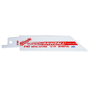 CRL Milwaukee® 4" Long 18 Teeth Per Inch Sawzall® Blade