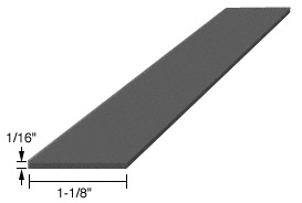 CRL 1/16" x 1-1/8" x 4" EPDM Rubber Setting Blocks