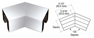 CRL Polished Stainless 135 Degree Horizontal Corner for 1-1/2" Square Glass Cap Railing