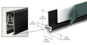 CRL Matte Black Pile Weatherstrip for Door Rails - Stock Length