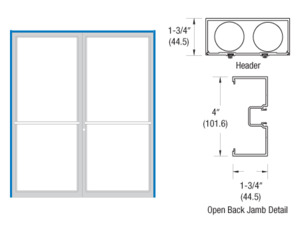 CRL-U.S. Aluminum Bronze Black Anodized 1-3/4 x 4" 400 Series Up and Over Double Door Frame