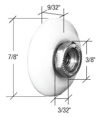 CRL 7/8" Sliding "V" Edge Shower Door Roller