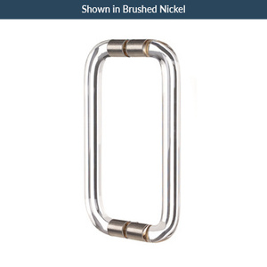 Polished Nickel 10" Acrylic Back to Back Thru-Glass Handles