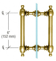 CRL Polished Brass 6" Colonial Style Back-to-Back Pull Handles