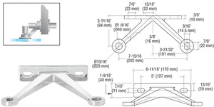 CRL Polished Stainless Heavy-Duty Spider Fitting Double Arm "V" Wall Mount Frame