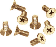 CRL Gold Plated 6 x 12 mm Cover Plate Flat Head Phillips Screws