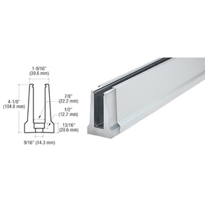 CRL B5T Series Satin Anodized Custom Tapered Base Shoe Drilled for 1/2" Glass