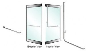 CRL-Blumcraft® Brushed Stainless Left Hand Reverse Rail Mount "A" Exterior Dummy Handle for 3/4" Glass