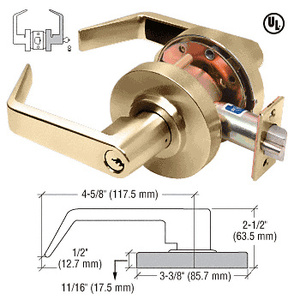 CRL Heavy-Duty Polished Brass Grade 1 Lever Locksets Storeroom - Schlage® 6-Pin