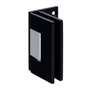 CRL Black with Chrome Center Block Geneva 544 Series Wall Mount Offset Back Plate Hinge