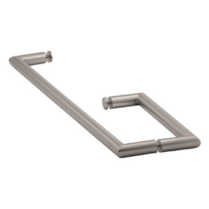 Brushed Nickel 8" X 18" Mitered Towel Bar/Handle Combo