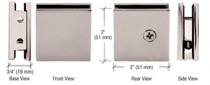 CRL Brushed Nickel Square Style Notch-in-Glass Fixed Panel U-Clamp