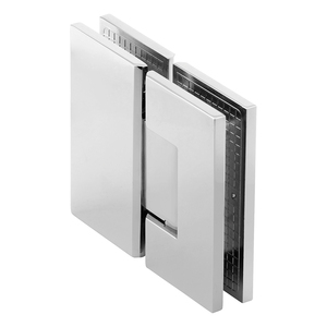 Polished Chrome 180° Glass-to-Glass Adjustable Maxum Series Hinge