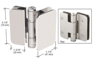 CRL Polished Nickel Zurich 02 Series 180 Degree Glass-to-Glass Outswing Bi-Fold Hinge