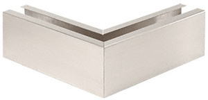 CRL Brushed Stainless 12" 90º Mitered Corner Cladding for B5L Series Low Profile Base Shoe